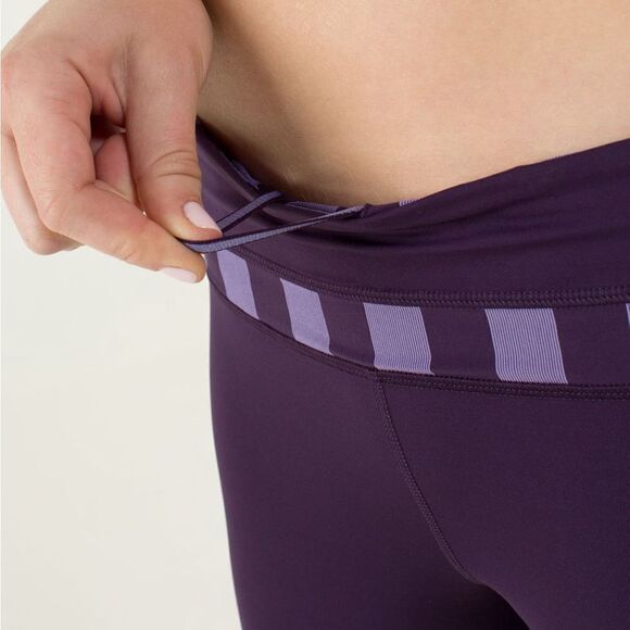 Lululemon Run: Inspire Crop II in Deep Zinfandel/Micro Macro Stripe - Picture 4 of 14